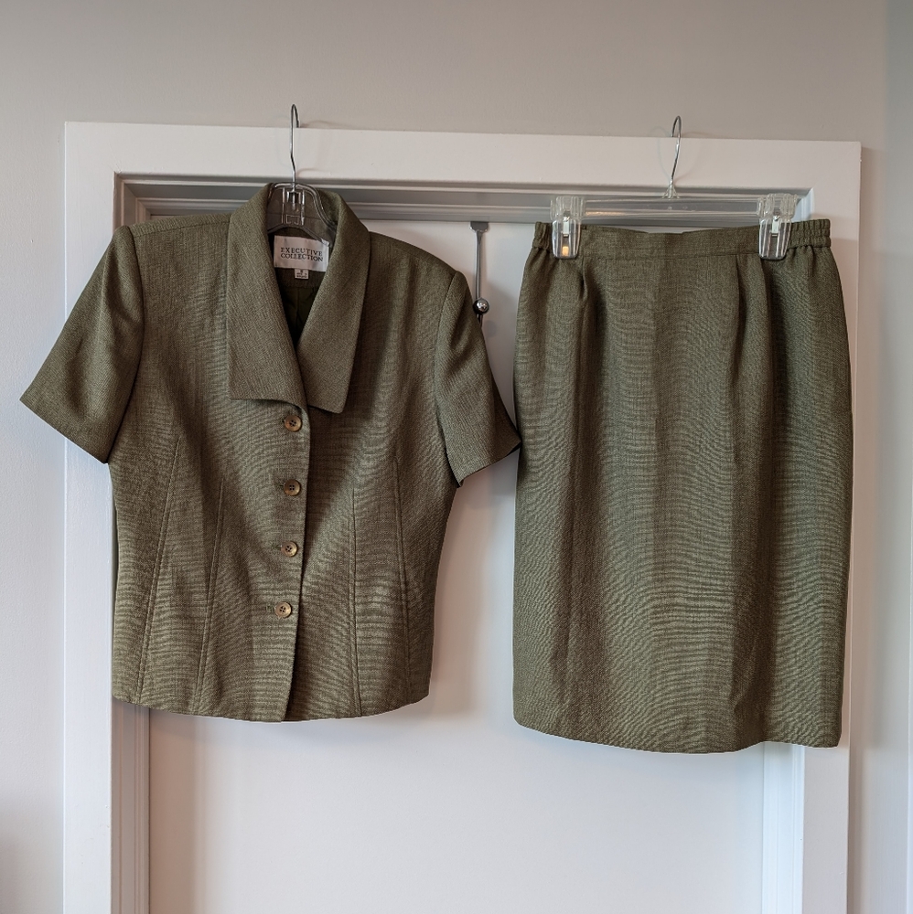 Ann Taylor Olive Skirt Set
